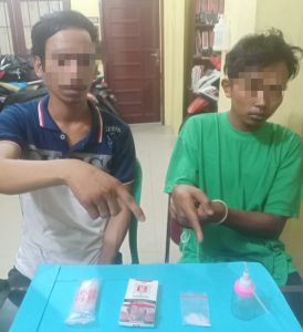 Unit Reskrim Polsek Tambang Tangkap 2 Pelaku Narkoba di Perum Athaya 2 Desa Rimbo Panjang
