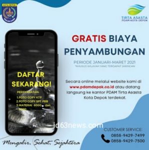 PDAM Tirta Asasta Awali Tahun dengan Penyambungan GRATIS