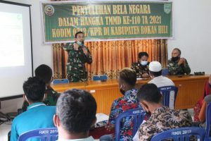 Satgas TMMD Ke-110 Kodim 0313/Kpr Gelar Penyuluhan Bela Negara di Kabupaten Rokan Hulu