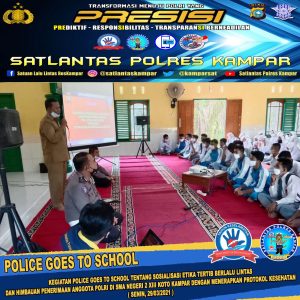 Satlantas Polres Kampar Gelar Police Goes To School di SMAN 2 XIII Koto Kampar