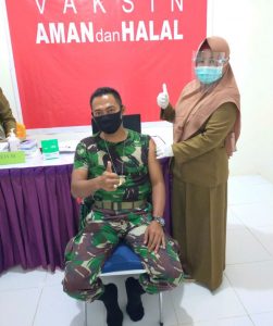 Babinsa Koramil 08/Tandun Ikuti Vaksinasi Covid -19 Tahap Kedua