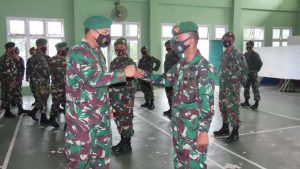 Dandim 0313/KPR Pimpin Upacara Korps Raport Kenaikan Pangkat Anggota Kodim 0313/KPR