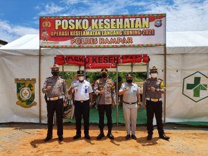 Kapolres Kampar Tinjau Posko Ops Keselamatan LK 2021 di Jalan Lintas Riau-Sumbar Desa Tanjung Alai