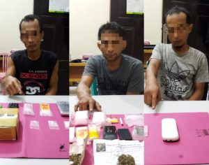 Resnarkoba Polres Kampar Tangkap 3 Tersangka di Desa Kebun Durian dan Lipat Kain Utara