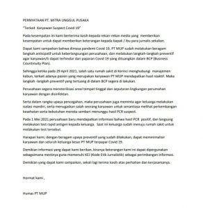 Manegement PT. MUP :Terkait Dugaan Penyekapan Keluarga Karyawan Tidak Benar