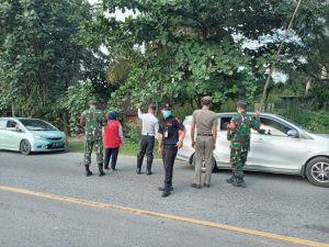 H+3 Lebaran 2021, Babinsa Koramil 09/Langgam dan Tim Gabungan Tetap Himbau Disiplin Prokes Pada Pengguna Jalan
