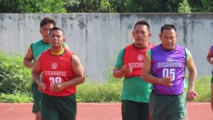 Kodim 0313/KPR Melaksanakan Tes Kesegaran Jasmani Periodik l Tahun 2021