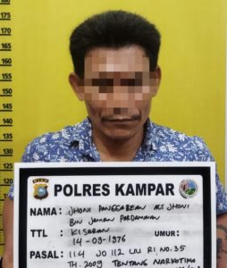 Resnarkoba Polres Kampar Tangkap Pengedar Shabu di Desa Pantai Cermin