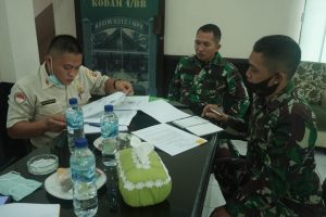 Dandim 0313/KPR Terima Kunjungan Kerja Wasgiatlog Kodam I/BB di Makodim 0313/KPR