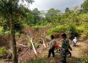 Babinsa Koramil 01/Bangkinang Bersama Bhabinkamtibmas Patroli dan Sosialisasi Cegah Karhutla