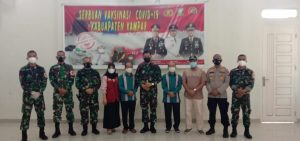 Dandim 0313/ KPR Hadiri Serbuan Vaksinasi di Kecamatan Siak Hulu
