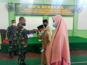 Momen Idul Adha Tahun 2021, Kodim 0313/KPR Berikan Santunan Kepada 75 Anak Yatim Panti Asuhan Muhamadiyah