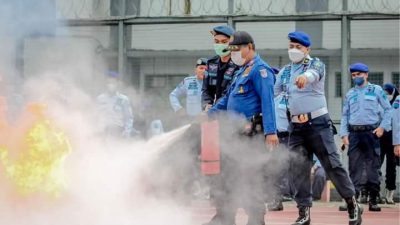 Damkar Berikan Bekal Pelatihan Mitigasi Bencana di Rutan Kelas I Depok