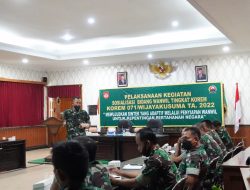 Wujudkan Binter Adaptif, Korem 071/Wijayakusuma Gelar Sosialisasi Bidang Wanwil TA 2022