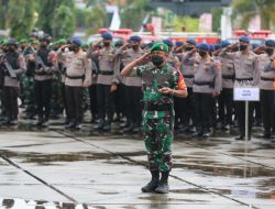 Dandim 0313/Kpr Menjadi DAN UP Pada Apel Gelar Pasukan Kunker RI 2 di Provinsi Riau