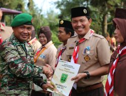 Dandim 0313/KPR,l Mendapat Kehormatan Menjadi Pembina Apel Besar Peringatan Hari Pramuka Ke- 61 Tahun 2022