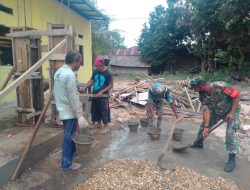 Babinsa Koramil 15/KK Bantu Pembangunan Mesjid AL’ Annas di Wilayah Binaan