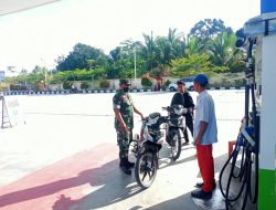 Babinsa Sertu M Rasul Sambangi Dan Monitoring di SPBU Wilayah Binaan