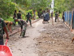 Sasaran 3 TMMD Ke-115 Kodim 0313/KPR Pemasangan Mal dan Pengecoran Semenisasi Jalan