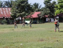 Persiapan Sambut Waaster Kasad, Tim Satgas TMMD Ke- 115 Kodim 0313/Kpr lakukan pembersihan Lokasi Pendaratan Helipet