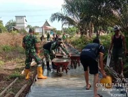 Tim Satgas TMMD Ke-115 Kodim 0313/KPR Gesa Program Semenisasi Jalan 