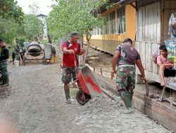 Berkat Kegigihan Satgas TMMD Ke-115 Kodim 0313/KPR, Semenisasi Jalan Sudah Menampakkan Hasil