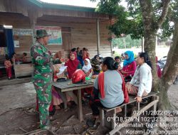 Disela Kegiatan, Satgas TMMD Ke-115 Kodim 0313/KPR Melakukan Komsos Kepada Warga