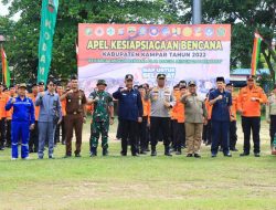 Dandim Bersama Anggota Kodim 0313/Kpr Ikuti Kegiatan Apel Kesiap Siagaan Bencana Tahun 2022 Tingkat Kab. Kampar