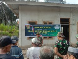 Dalam Rangka HJK Ke- 77, Koramil 09/Langgam Laksanakan Karya Bhakti Pengecatan Mushola