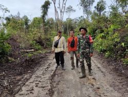 Cegah Kebakaran Hutan, Babinsa Koramil 05/Kampar Kiri Patroli Karhutla