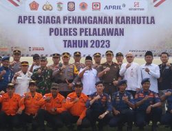 Dandim 0313/KPR Hadiri Kegiatan Apel Siaga Karhutla 2023 Polres Pelalawan