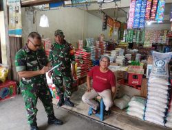 Babinsa Koramil 01/Bkn Cek Harga Sembako di Pasar Inpres Bangkinang