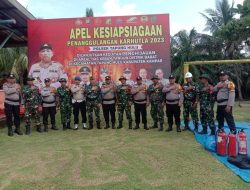 Kapten Arm Alza Septendi Danramil 16/Tapung Hadiri Apel Kesiapsiagaan Penanggulangan Kerhutla