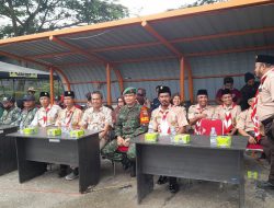Peduli Kegiatan Ke Pramukaan, Babinsa Koramil 16/Tapung Hadiri Pembukaan Lomba Tingkat 2 Kwartir Ranting 06 Tapung