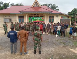 Sambut HUT Korem 031/WB, Koramil 05/KK Apel Bulan Bakti Gotong- Royong di Desa Lipat Kain Utara