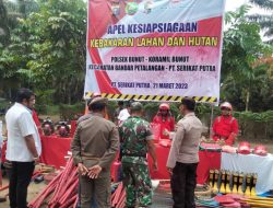 Siaga Karhutla Bersama Polsek Bunut, Koramil 03/Bunut Gelar Apel Kesiapsiagaan di Perusahaan