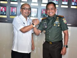 Dandim 0313/Kpr Sambut Hangat Silaturahmi PJ. Bupati Kampar Yang Baru