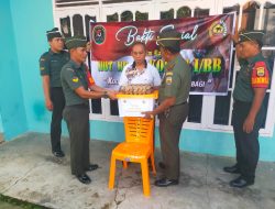 Dalam Rangka HUT Kodam 1/BB, Danramil dan Babinsa Koramil 01/Bkn Salurkan Bantuan Sembako