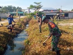 Babinsa Koramil 11/Tambusai Karya Bakti Bersama Warga di Desa Bangun Jaya