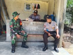 Ciptakan Kondisi Yang Aman, Babinsa Komsos Dengan Security