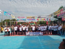 Dukung Kegiatan Olah Raga, Babinsa Koramil 16/Tapung Hadiri Pembukaan Turnamen Bola Volly Liga Tapung Hilir Putaran Ke -2