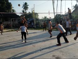 Menyambut HUT RI Ke- 78 ,Koramil 01/Bkn Ikut Meramaikan Lomba Bola Voly di Kecamatan Kuok