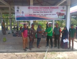 Babinsa Koramil 05/Kampar Kiri Dampingi Warga Menerima Bantuan Program Hanpangan