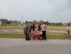 Kepedulian Babinsa Terhadap Kebersihan lingkungan di Desa binaan