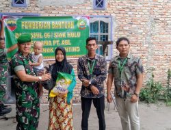 Peduli Dengan Anak Stunting, Danramil 06 Siak Hulu Kunjungi Sekaligus Beri Bantuan Sembako