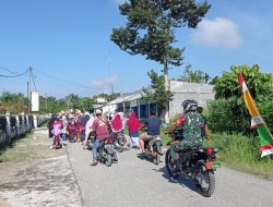 Semangat Hari Sumpah Pemuda Tingkat Pelajar, Babinsa Koramil 07/Kampar Laksanakan Gerak Jalan