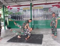 Tingkatkan Kemampuan Prajurit, Babinsa Koramil 06 Siak Hulu, Laksanakan Latihan Beladiri Praktis