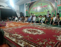 Babinsa Koramil 16/Tapung Hadiri Gebyar Sholawatan HUT Ke- 35 Desa Sari Galuh
