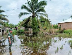 Peltu M. Sitepu terus Pantau Situasi Banjir Diwilayah Teritorialnya