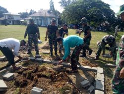 HJK Ke-78, Koramil 01/Bkn Bersama Warga Goro Bangun Tugu Kejarah di Kecamatan Kuok